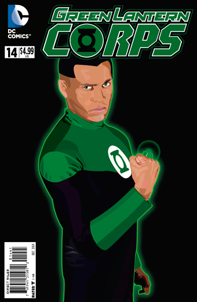 Capa fictícia para revista Green Lantern Corps, da editora DC Comics.